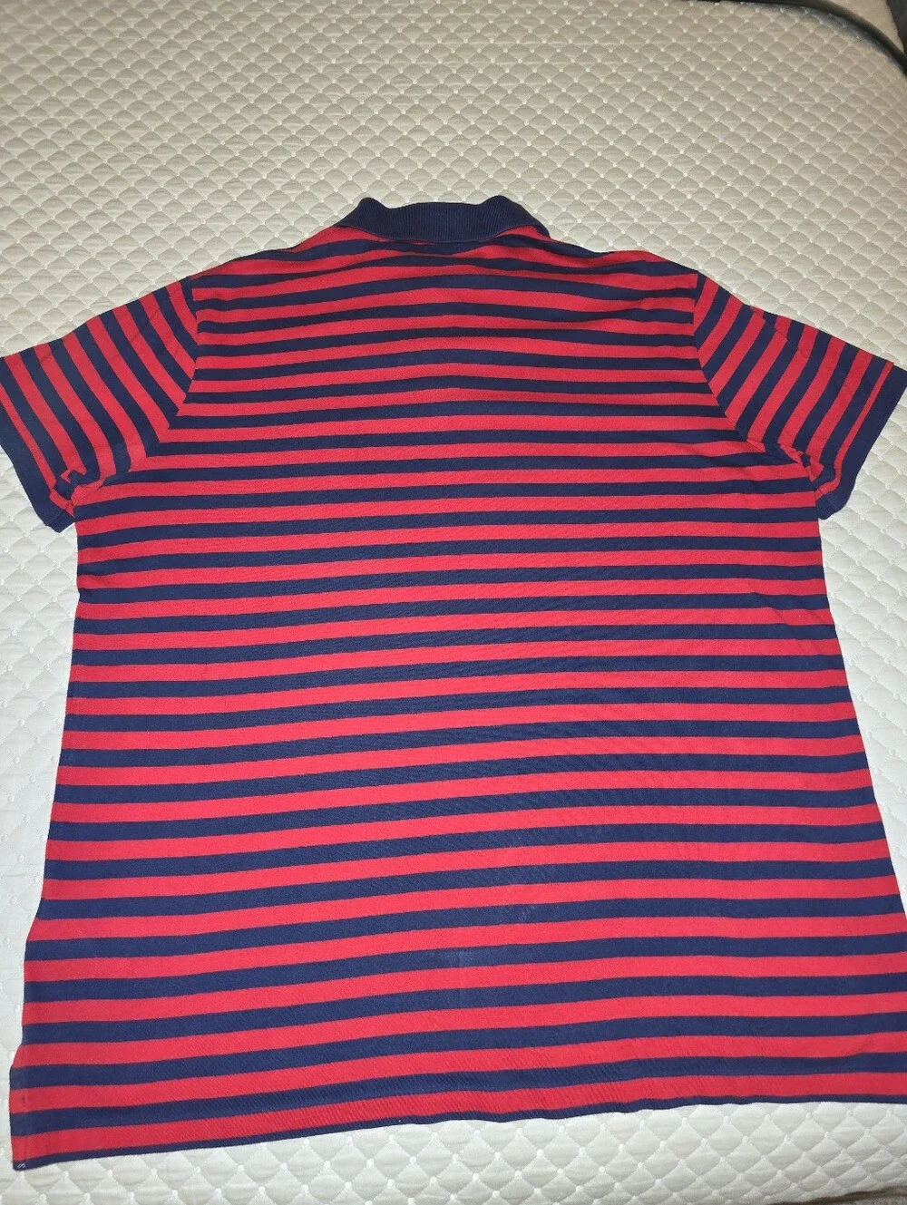 XL - Ralph Lauren Polo Men’s Red & Navy Striped Shirt. ( PRISTINE CONDITION)